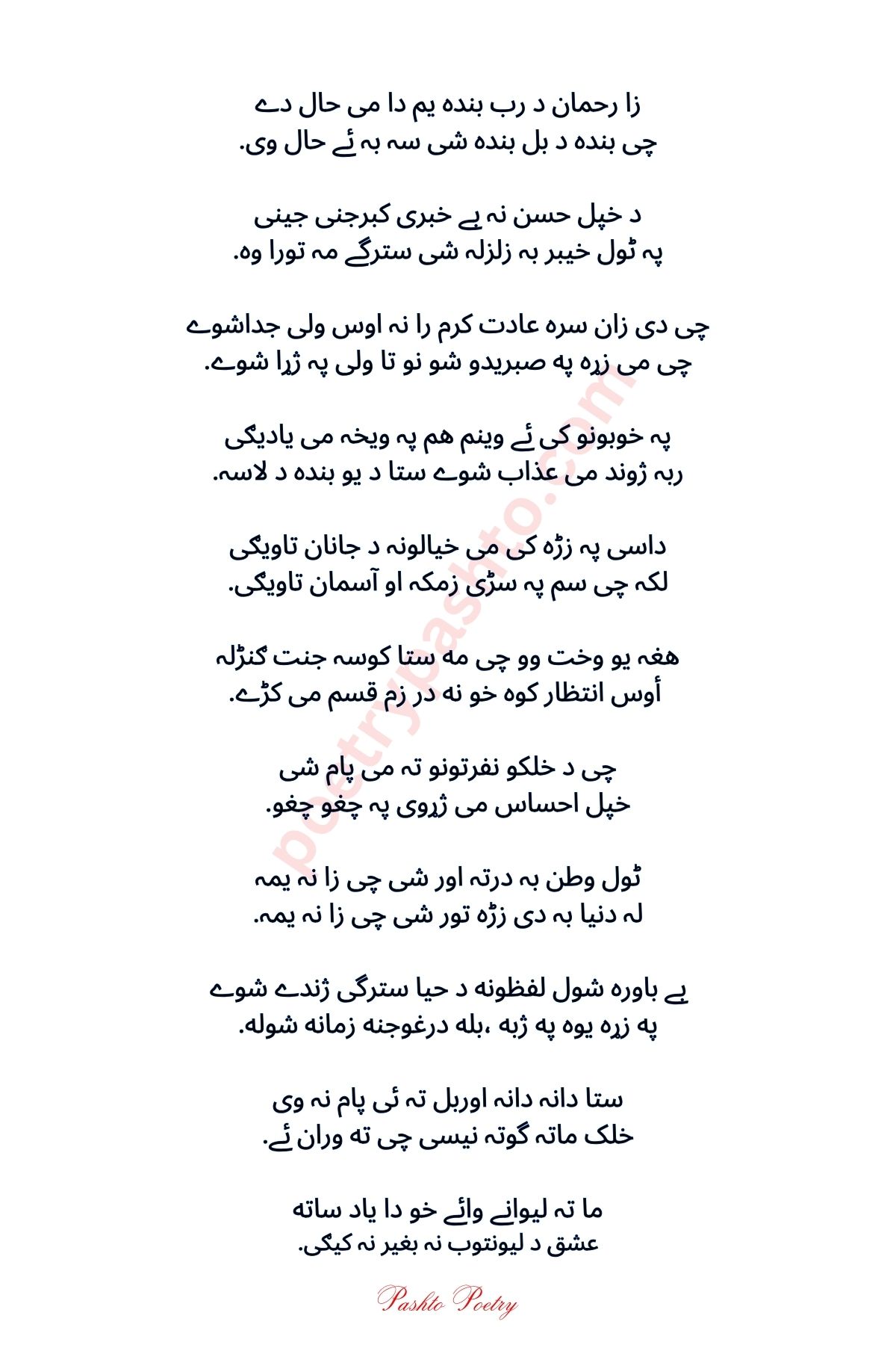 Pashto Best Poetry Sms - Ishqi Sherona