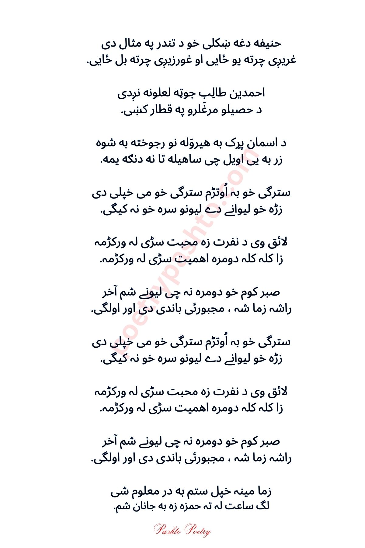 Pashto Best Poetry Sms - Ishqi Sherona