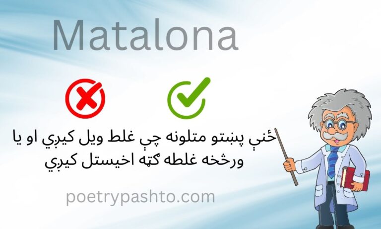 Pashto Matalona Che Ghalat Weal kigi